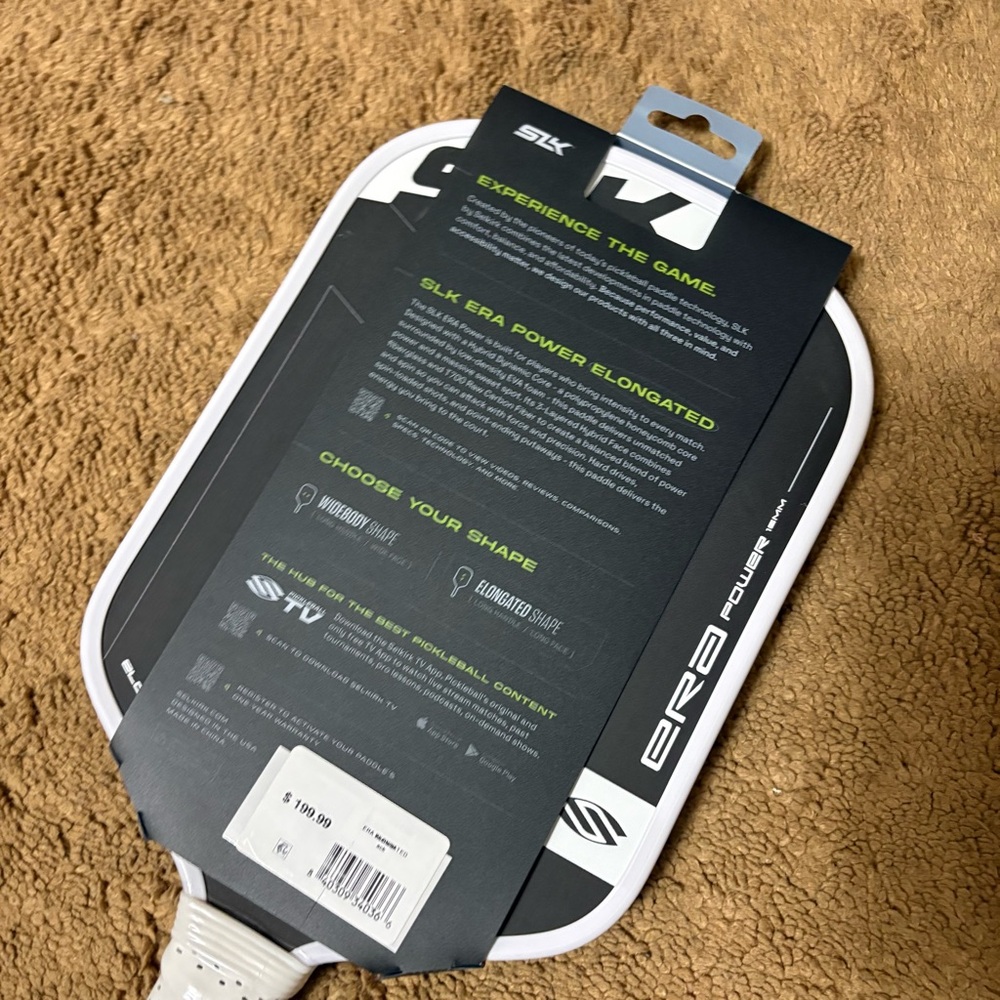 SLK Era Power Elongated Paddle - Black and White - Picture 4 of 4